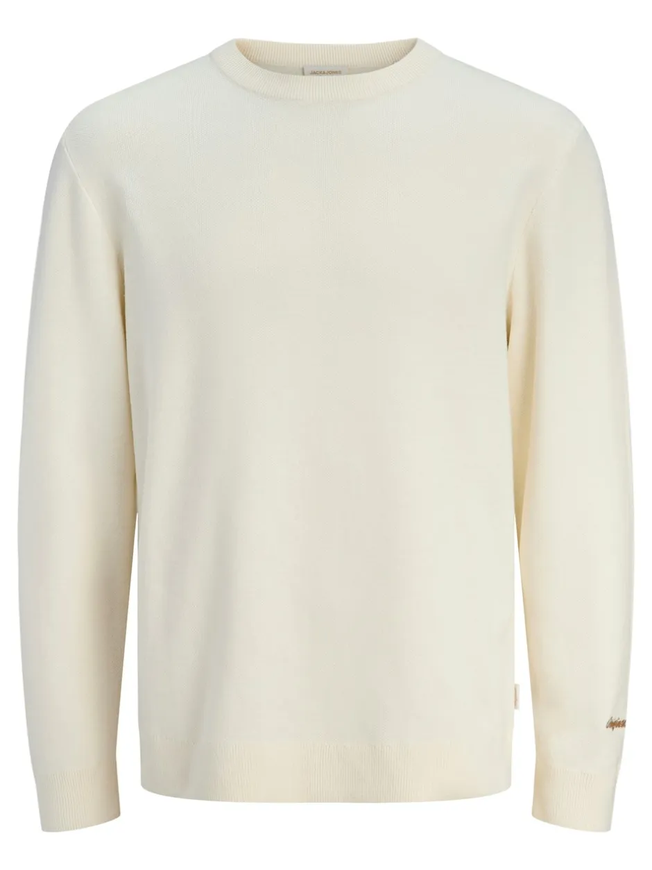 Clearance Jack & Jones Junior Norrebro Light Crew Neck Striktrøje, , 164 cm Sea Salt