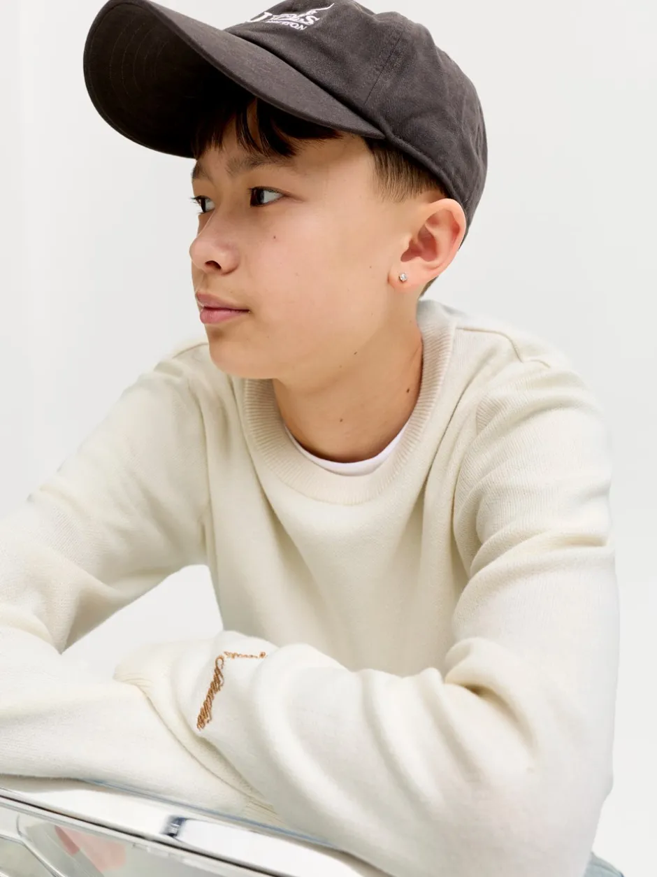 Clearance Jack & Jones Junior Norrebro Light Crew Neck Striktrøje, , 164 cm Sea Salt