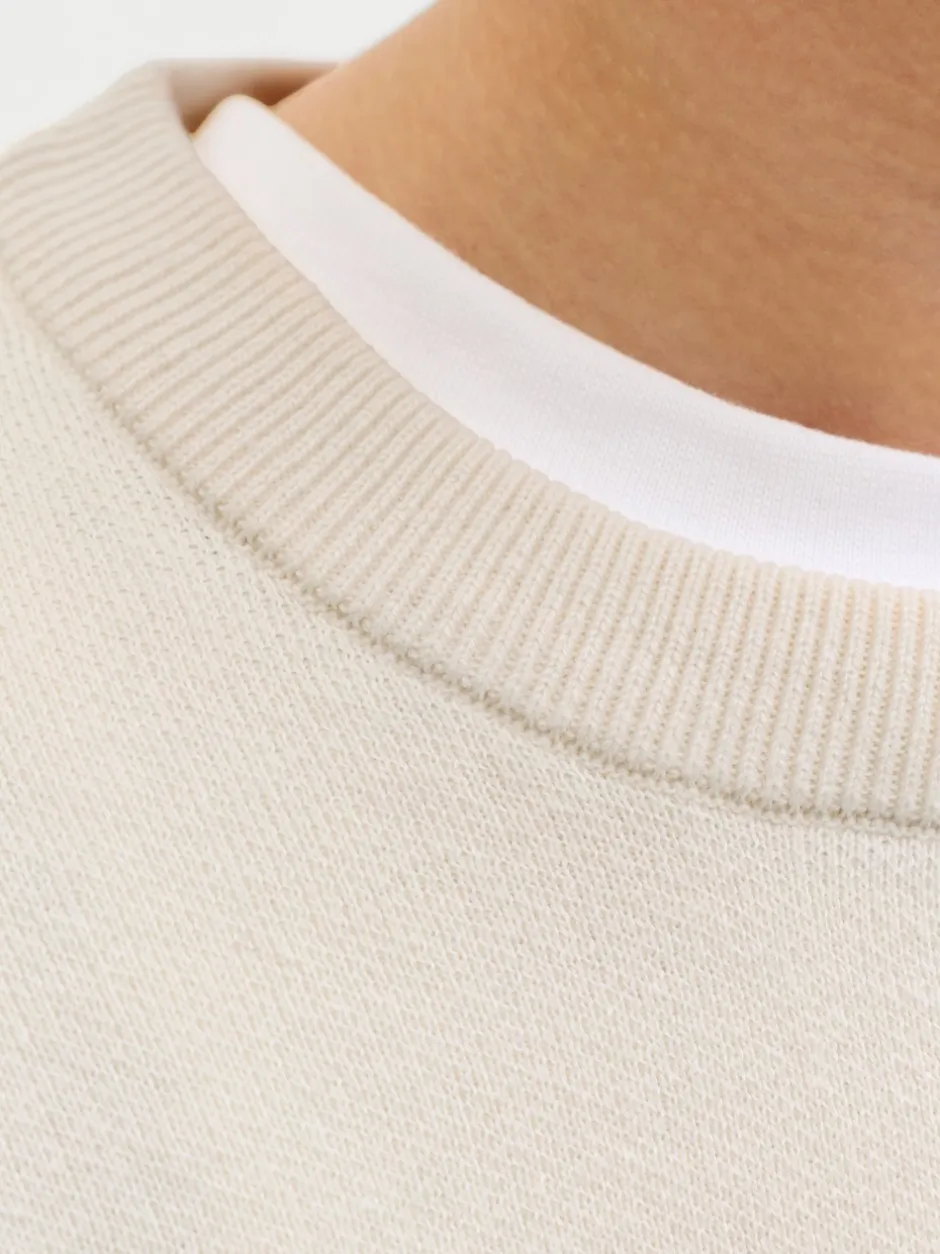 Clearance Jack & Jones Junior Norrebro Light Crew Neck Striktrøje, , 164 cm Sea Salt