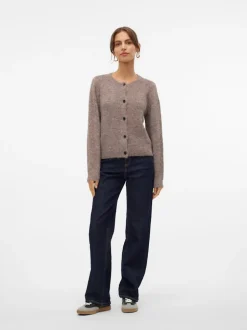 Clearance Vero Moda Novah Cardigan, , XL Brown Lentil