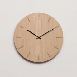 Outlet Hemverk Oak Vægur, , Ø28 cm Light Oak/Black