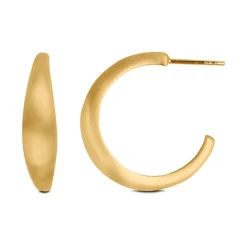 Outlet byBiehl Ocean Flow Large Øreringe, Gold Plated