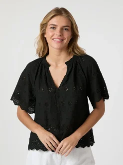 Online Neo Noir Odet Embroidery Bluse, , 38 Black