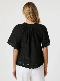 Online Neo Noir Odet Embroidery Bluse, , 38 Black