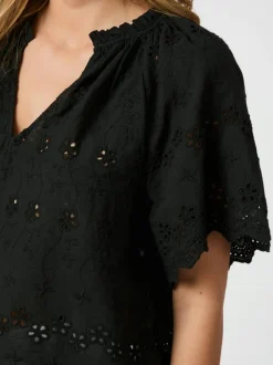 Online Neo Noir Odet Embroidery Bluse, , 38 Black
