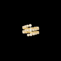 Hot Ragbag Odette Spiral Ring, , 56 Gold