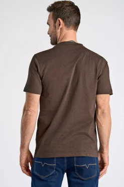 Clearance Bison O-Neck T-shirt, , L Dk Brown