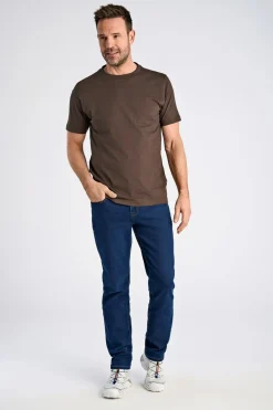 Clearance Bison O-Neck T-shirt, , L Dk Brown