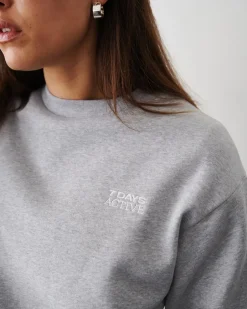 Best 7 DAYS Active Organic Fitted Crewneck Sweatshirt, , M Heather Grey