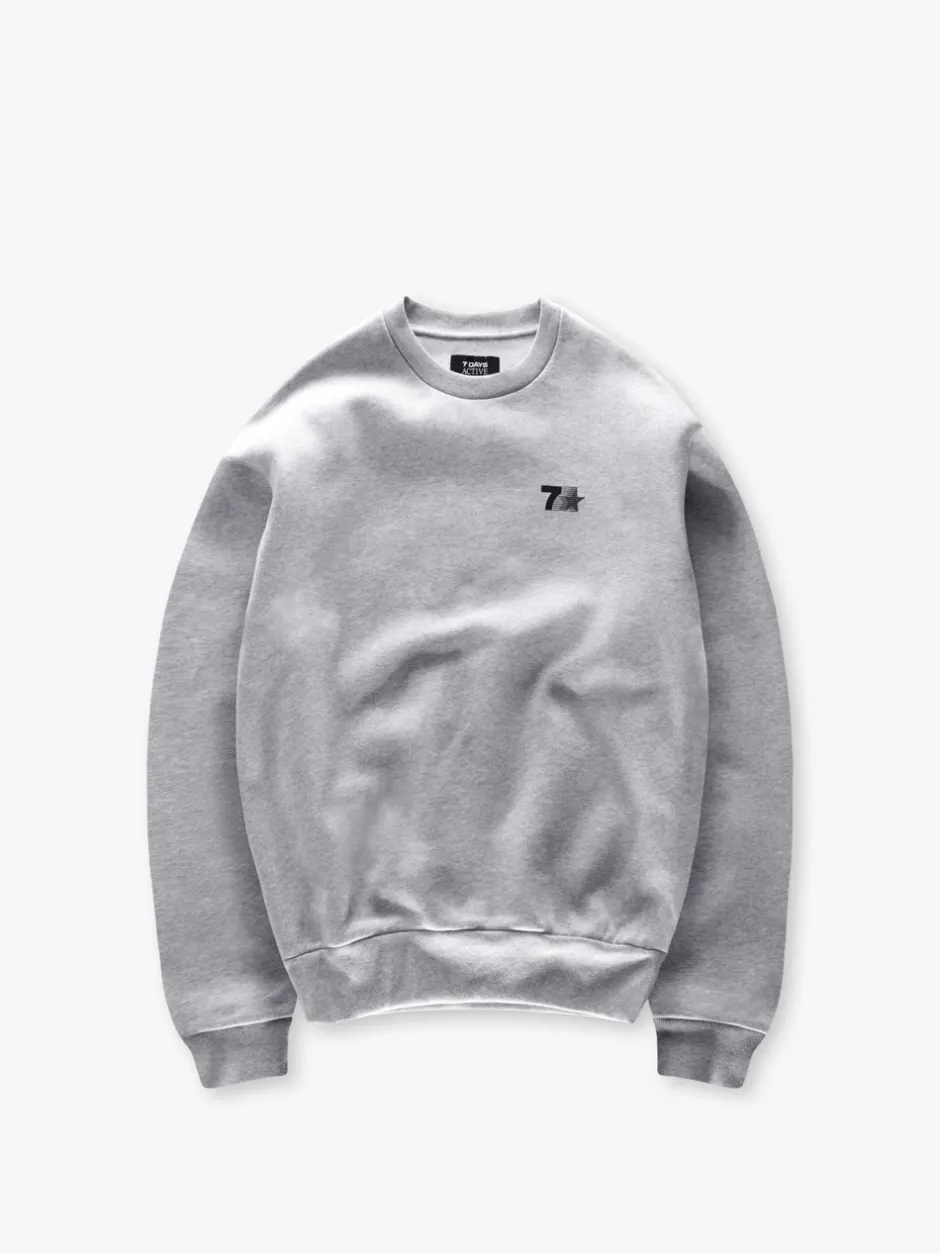 Best 7 DAYS Active Organic Graphic Crewneck Sweatshirt, , L Heather Grey