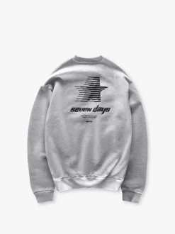 Best 7 DAYS Active Organic Graphic Crewneck Sweatshirt, , L Heather Grey