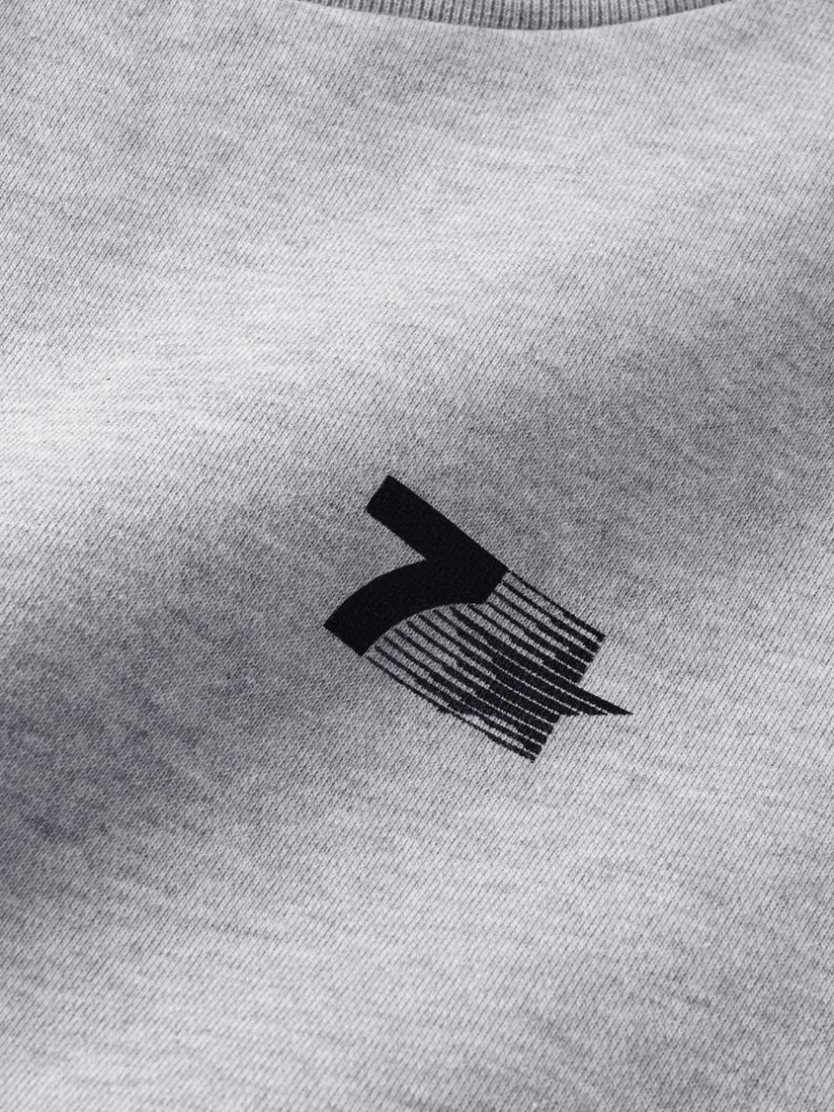 Best 7 DAYS Active Organic Graphic Crewneck Sweatshirt, , L Heather Grey