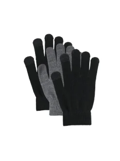 Outlet Pieces 3-pak Handsker, Black/Dark Grey