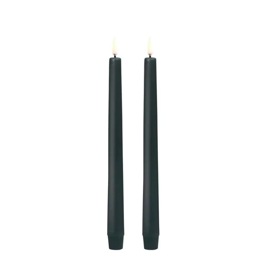 Outlet Uyuni 2-pak LED Kronelys, Pine Green
