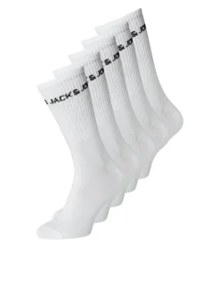 Clearance Jack & Jones Junior 5-pak sokker, , 38-43 White