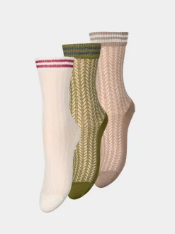 Hot Beck Söndergaard 3-pak Strømper, , 37/39 White/Brown/Army