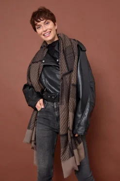 Clearance Bella Ballou Partisan Tørklæde, Taupe/Black