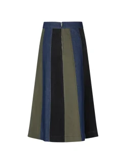 Best Mads Nørgaard Patch Denim Lino Nederdel, , 36 Mix Blue Denim