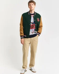 GANT Patchwork Crewneck Sweater, , M* Strik