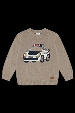 Hust & Claire Pelle Policecar Striktrøje, , 122 cm*Børn Strik & Sweatshirts