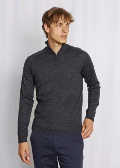 Clearance Bruun & Stengade Pelle Regular Fit Striktrøje, , XL Grey