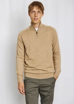 Bruun & Stengade Pelle Regular Fit Striktrøje, , L Light Brown