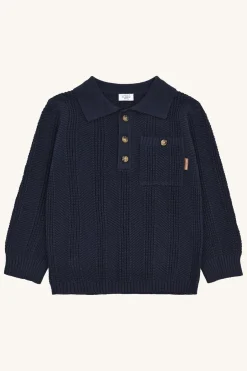 Clearance Hust & Claire Pelle Structure Striktrøje, , 104 cm More Navy