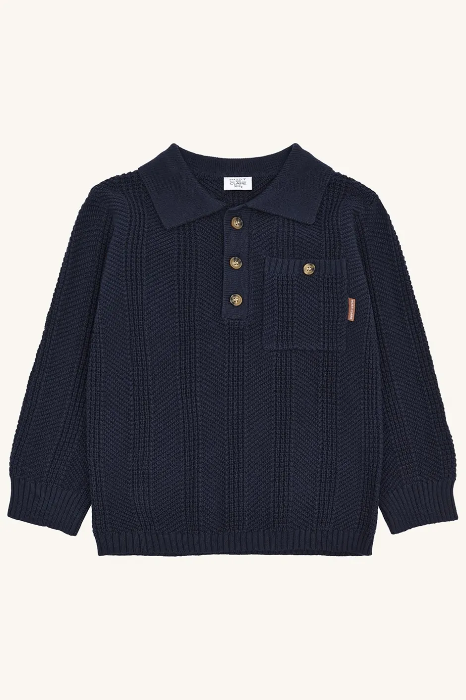Clearance Hust & Claire Pelle Structure Striktrøje, , 104 cm More Navy