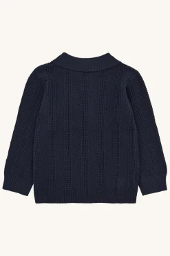 Clearance Hust & Claire Pelle Structure Striktrøje, , 104 cm More Navy