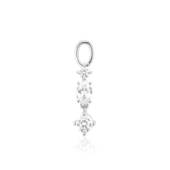 Discount Sif Jakobs Jewellery Pendolo Tre Ørerings Vedhæng, Sølv/Hvid
