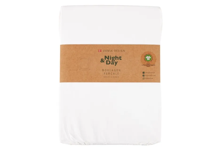 New Night and Day Percale Boxlagen, , 180x210 cm Hvid