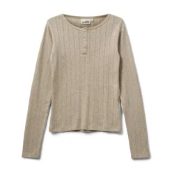 New Sofie Schnoor Petriciasy Pointelle T-shirt, , 140 cm Beige