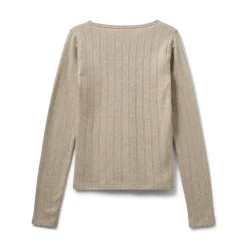 New Sofie Schnoor Petriciasy Pointelle T-shirt, , 140 cm Beige