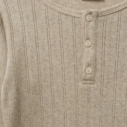 New Sofie Schnoor Petriciasy Pointelle T-shirt, , 140 cm Beige