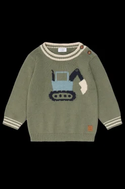 Hust & Claire Pilou Backhoe Striktrøje, , 80 cm*Børn Strik & Sweatshirts