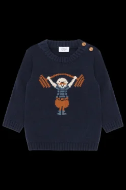 Clearance Hust & Claire Pilou Strong Man Striktrøje, , 86 cm More Navy