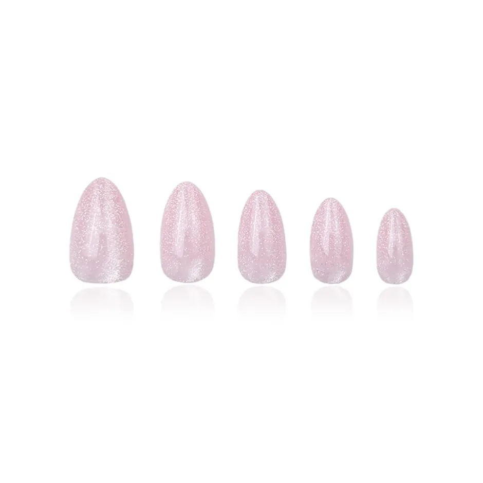 Best DUFFBEAUTY Pink Galaxy Press-On Kunstige Negle