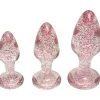 Baseks Pink Glitter Butt Plug Sæt