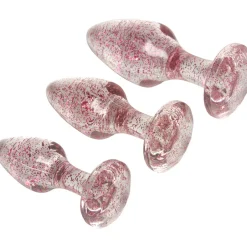 Baseks Pink Glitter Butt Plug Sæt