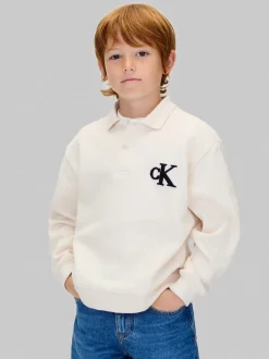 Calvin Klein Pique Polo Sweatshirt, , 152 cm*Børn Strik & Sweatshirts