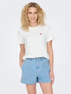 Clearance JDY Pisa T-shirt, , L Cloud Dancer/Bittersweet Heart
