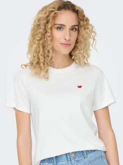 Clearance JDY Pisa T-shirt, , L Cloud Dancer/Bittersweet Heart