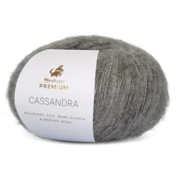Online Mayflower Premium Cassandra Garn, , 25 g 008 Mørkegrå Melange