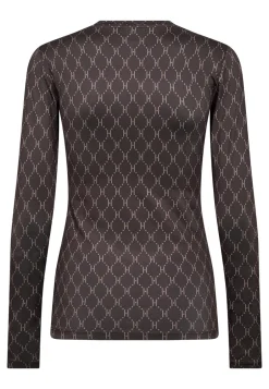 Discount Hype The Detail Printed Bluse, , M Brown/Light Brown