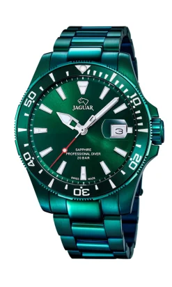 Online Jaguar Professional Diver J988 Herreur, , 44 mm Grøn