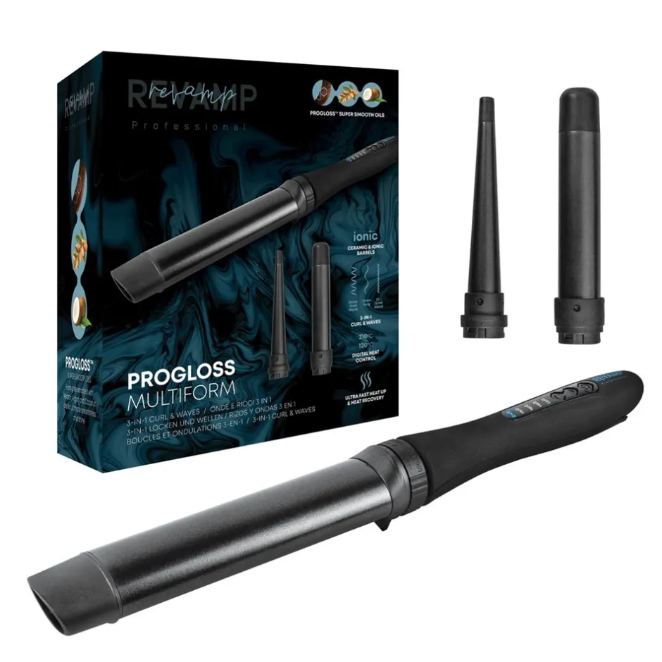 Revamp Progloss Multiform Curl & Waves 3-i-1 Krøllejern* Skarp Pris|Styling Tools