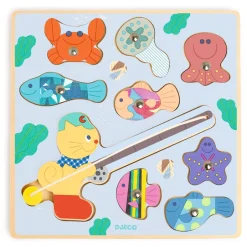 Djeco Puzz & Fish Fiskerkat Puslespil*Børn Spil & Puslespil|Babylegetøj