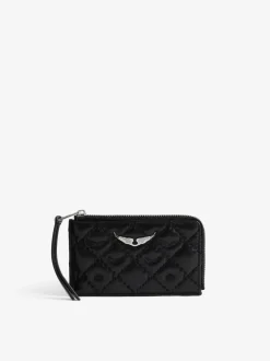Outlet Zadig & Voltaire Quilted Monogram Kortholder, Black