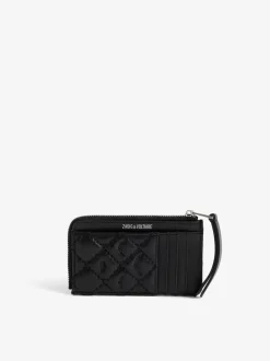 Outlet Zadig & Voltaire Quilted Monogram Kortholder, Black
