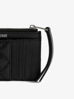Outlet Zadig & Voltaire Quilted Monogram Kortholder, Black
